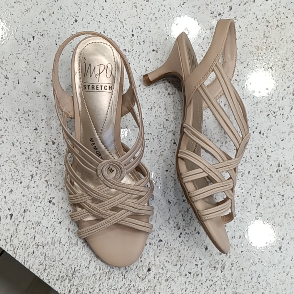 IMPO Edeline Stretch Strappy Kitten Heel Sandals